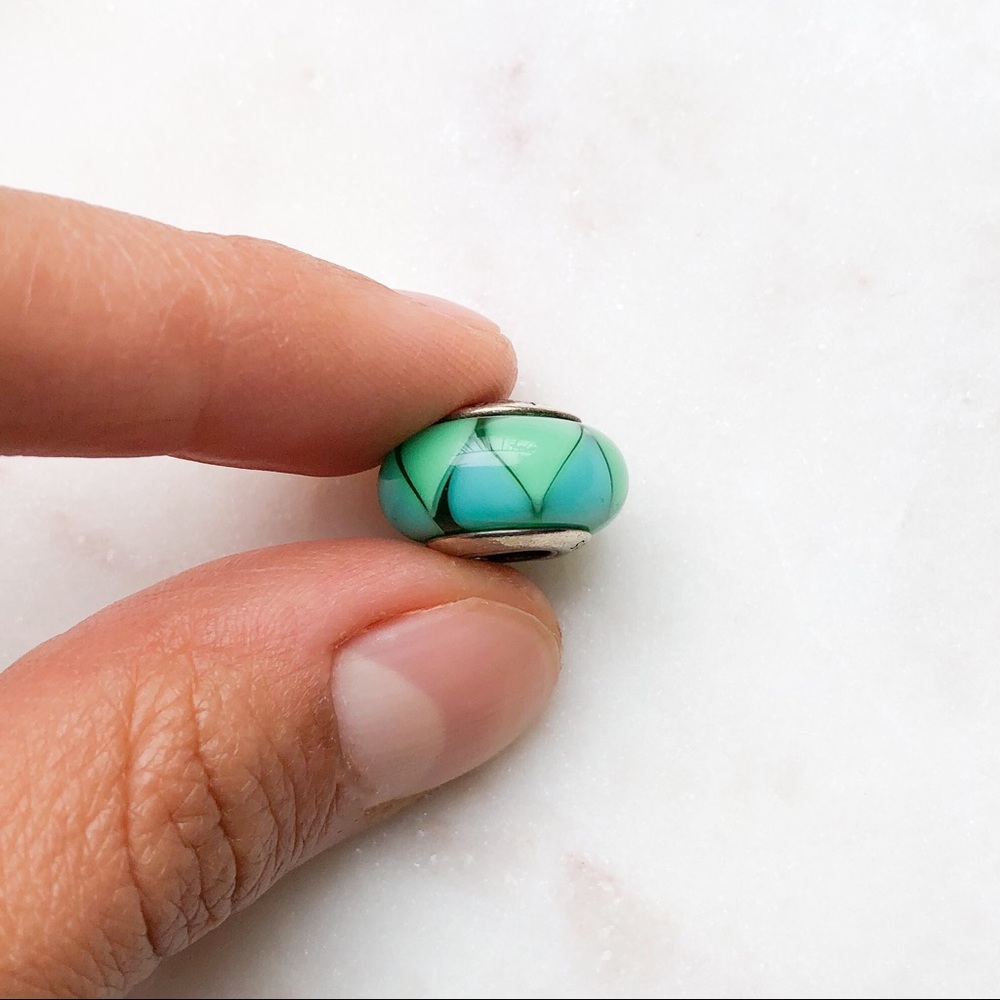 Pandora Blue and Green Glass Charm